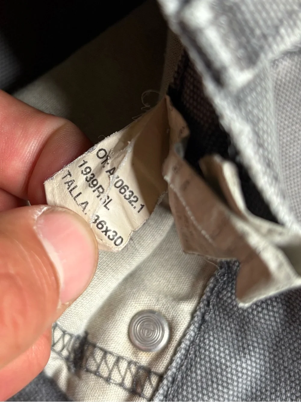 Vintage Dickies Carpenter Pants Mens 36x30 Gray Faded Distressed Heavy Canvas